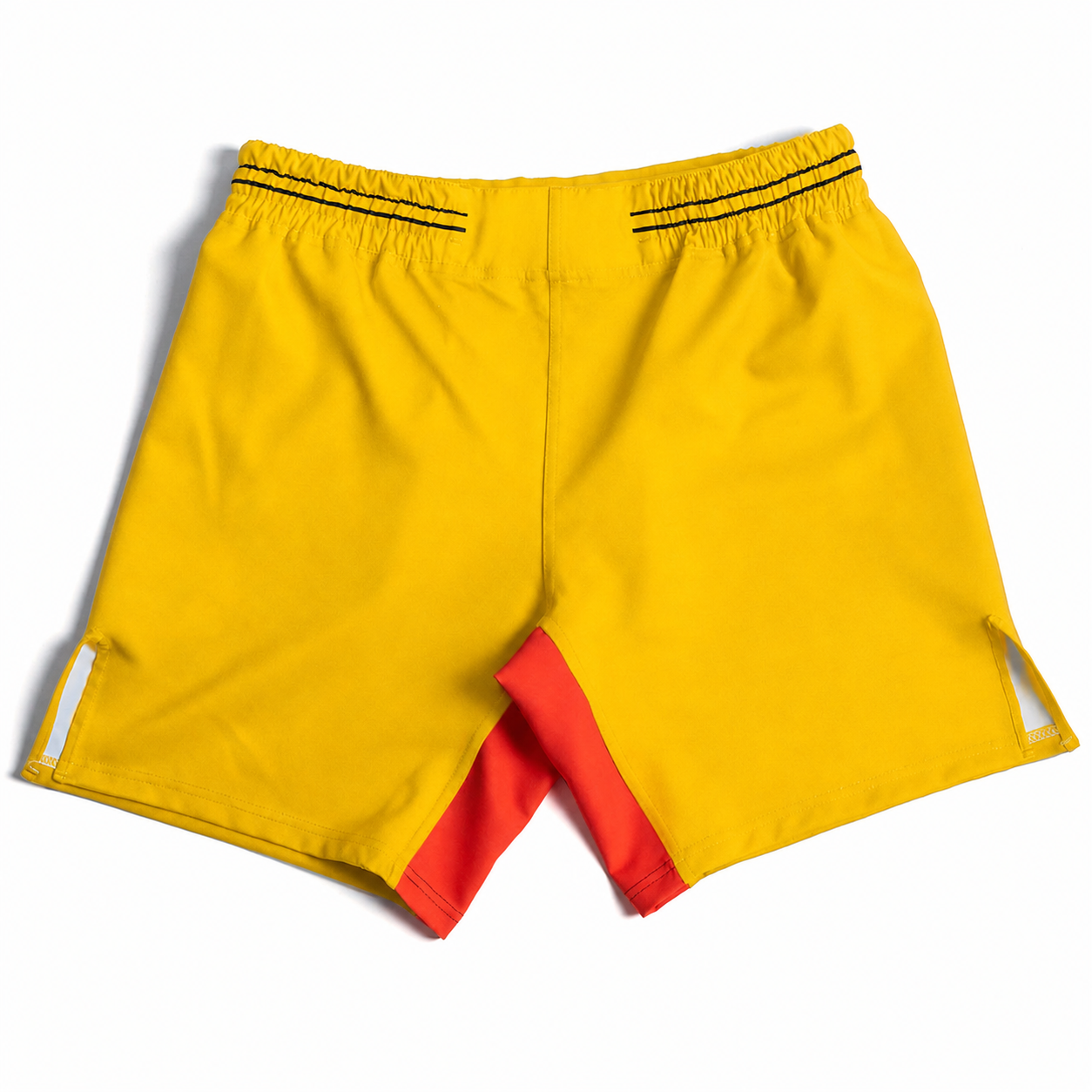MMA Fight Shorts Polyester & Spandex Yellow OEM & Custom Branding